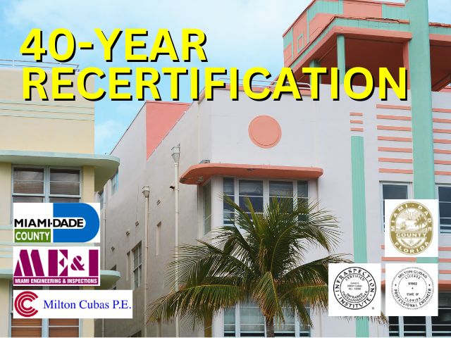 40-Year Recertification, With 35 years of expertise, Engineer Milton Cubas brings extensive experience to the table. He holds a Professional Engineer License - #51902 and an Infraspection Institute Certified Level II - License #14386, ensuring top-tier proficiency and knowledge in the field.